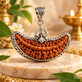 1 Mukhi Rudraksha Silver Pendant – Trishul Design